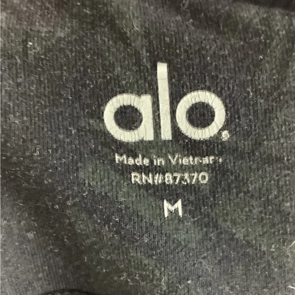 Alo Sz M Printed Leggings Green Full Length Yoga Workout Running Gym Pants - Picture 5 of 5